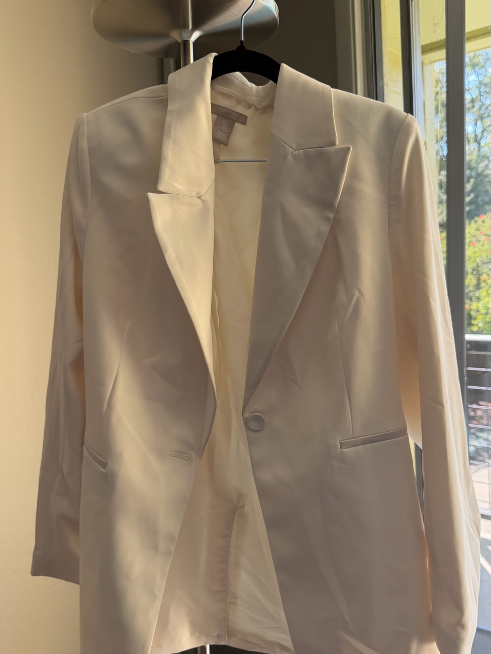 H&M Cream Single-Button Blazer Jacket